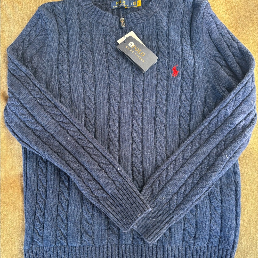 Polo by Ralph Lauren Men's Blue Cable-Knit Sweater